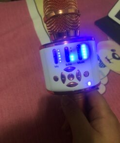 Ankuka Karaoke Microphone for Kids, Bluetooth Karaoke Microphone with LED Lights,Portable 4 in 1 Wireless Microphone Toys Christmas Birthday Gift Home Party Kids Toys for Girls Boys Adults(Rose Gold) Rose Gold 40 61vR1R1PBoL