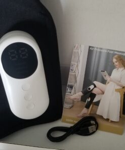 LINGTENG Leg Massager, Calf Air Compression Massager with Heat, Cordless Leg Massager for Circulation and Pain Relief, Calf Massager with 3 Intensities, Gifts for Women (Only Single) Black 50 61vR7pTq8WL