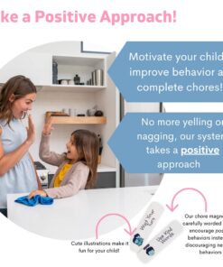 Magnetic Behavior Chore Chart for Kids at Home - Gift Reward Visual Schedule Chart by QUOKKA - Dry and Erase Routine and Responsibility - Use 99 Magnets, Markers, Stickers - from Toddlers to Teens Original 26 61vRDui5gbL