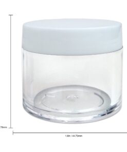 Alternative view of Beauticom 30g/30ml (1 fl. oz.) Double Wall Clear Plastic Leak Proof Jars with Flat Top Lids for Creams, Lotions, Make Up, Powders, Glitters, and more... (Color: White Lid, Pieces: 12) 12 Jars