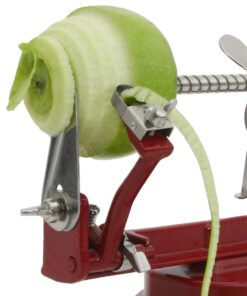 Johnny Apple Peeler, Corer, Slicer, Pie Maker, Stainless Steel Blades, Red VKP1010 Suction Base 25 61vRx MZJgL