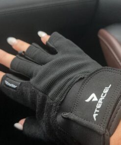 ATERCEL Workout Gloves for Men and Women, Exercise Gloves for Weight Lifting, Cycling, Gym, Training, Breathable and Snug fit Black Large 34 61vS I9QaqL