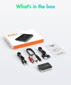 Aisidra Bluetooth Transmitter Receiver V5.0 Bluetooth Adapter for Audio, 2-in-1 Bluetooth AUX Adapter for TV/Car/PC/MP3 Player/Home Theater/Switch, Low Latency, Pairs 2 Devices Simultaneously Black 25 61vU2YBKiqL