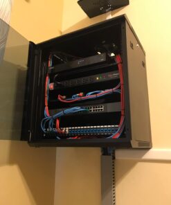 NavePoint 12U Server Rack Enclosure with Glass Door, Cooling Fan, Locks, & Removable Side Panels - 12U Wall Mount Network Cabinet 19 Inch Rack 17.7 Inches Deep 38 61vV6cdMWkL