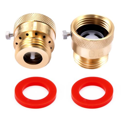 Litorange 2 Pack Brass 3/4" Inch GHT Hose Bibb Connector Backflow Preventer Vacuum Breaker 2 Pack Vacuum Breaker