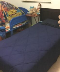 Amazon Basics Reversible Lightweight Microfiber Comforter Blanket, Twin/Twin XL, Navy/Sky Blue Navy / Sky Blue 1-Pack 30 61vXmKV3VPL