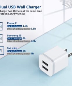 Alternative view of LUOATIP iPhone Charger Cable 3ft 6ft 10ft with Wall Plug, 5-Pack Long Charging Cord + Dual Port USB Block Cube Adapter Replacement for iPhone 11 XS/XS Max/XR/X 8/7/6/6S Plus SE/5S/5C, Pad, Pod