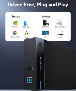 UGREEN External Hard Drive Enclosure for 3.5 2.5 Inch SATA SSD HDD USB 3.0 to SATA III Hard Drive Case with UASP 12V Power Adapter Compatible with WD Seagate Toshiba Samsung Hitachi PS5 Xbox 30 61vZS28hI9L