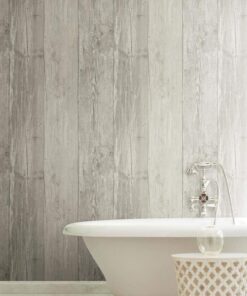 RoomMates York Wallcoverings ZB3347 Wide Wooden Planks Wallpaper, Gray/Black/Off White Gray/Black/Off-White 27 61vZaLV RVL