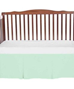 bkb Solid Tailored Mini Crib Skirt, Mint Green