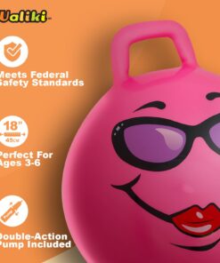 WALIKI Hopper Ball for Kids 3-6 | Hippity Hop | Jumping Hopping Ball | Relay Races | Pink 18” Ages 3-6 (Small) 19 61vcwmtontL