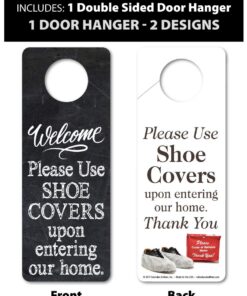Alternative view of Foldable Shoe Cover Holder (Black) with Bonus Please Use Shoe Covers, Double Sided, Door Hanger Black
