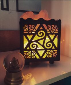 CRYSTAL DECOR Himalayan Pink Salt Lamp Basket & Dimmer Cord Bulb Star 27 61vdNnthjKL 1