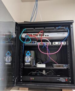 NavePoint 12U Server Rack Enclosure with Glass Door, Cooling Fan, Locks, & Removable Side Panels - 12U Wall Mount Network Cabinet 19 Inch Rack 17.7 Inches Deep 40 61vdqsqarL