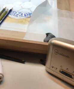 OfficeGoods Electric Pencil Sharpener - Battery or Cord Powered Portable Sharpener - Perfectly Sharpens Colored Pencils, Drafting Pencils for Artists, Office, School & Home - Gold 31 61vgVvl5f8L