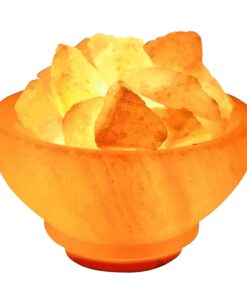 Crystal Allies: Natural Himalayan Salt Fire Bowl Lamp with Rough Salt Chunks & Dimmable Switch, 6" - Pack of 2 Salt Bowl - Pack Of 2 7 61vgmrgOjaL
