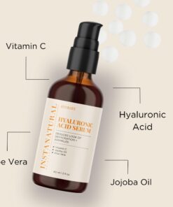 InstaNatural Hyaluronic Acid Face Serum, Brightens, Hydrates, Reduces the Look of Fine Lines and Wrinkles, with Vitamin C, Jojoba Oil, and Aloe Vera, 2 Fl Oz Hyaluronic Acid Serum 23 61vhfYAwBL