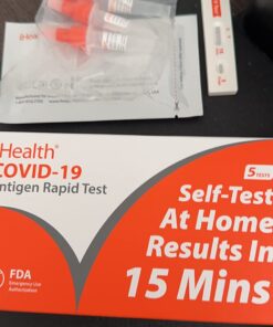 iHealth COVID-19 Antigen Rapid Test, 1 Pack, 5 Tests Total, FDA EUA Authorized OTC at-Home Self Test, Results in 15 Minutes with Non-invasive Nasal Swab, Easy to Use & No Discomfort 32 61vhraqTBaL