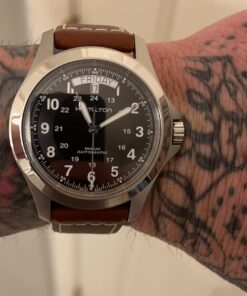 Hamilton Men's H64455533 Khaki King Series Stainless Steel Automatic Watch with Brown Leather Band 40 61viNmMChCL