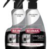 Weiman Stainless Steel Cleaner and Polish - 12 Ounce (2 Pack) - Removes Fingerprints, Residue, Water Marks and Grease from Appliances - Refrigerators Dishwashers Ovens Grills - 24 Ounce Total 20 61vie15JhL
