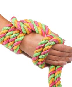 Ravenox Natural Twisted Cotton Rope | Made in The USA | Strong Triple-Strand Cordage for Sports, Décor, Pet Toys, Crafts, Macramé & Indoor Outdoor Use| by The Foot & Diameter (Multiple Color) Pink, Gold, Lime Glitter 1/2 Inch x 100 Feet 11 61vjUc9MVTL 4