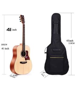 Faswin 41 Inches Guitar Bag Dual Adjustable Shoulder Strap Acoustic Guitar Gig Bag, Guitar Case Waterproof Oxford Cloth 0.3 Inch Thicken Sponge Pad, Black 32 61vkpkrgQKL
