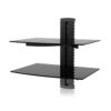Ematic 2 Level Tempered Glass Shelf Mount - Entertainment Center, Cord Management, Durable, Easy Install, Black, Model: EMD212 Ematic Wall Mount Kit with 2 Shelves 42 61vlHv37WmL