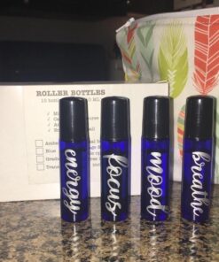 Vivaplex, 6, Cobalt Blue, 10 ml Glass Roll-on Bottles with Stainless Steel Roller Balls - .5 ml Dropper Included 59 61vmcwzV5 L