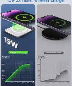 2 in 1 Wireless Charger, 15W Dual Wireless Charging Pad for iPhone 15/15 Pro/14/14 Pro/13/13 Pro/12/12 Pro/11/X, Samsung S23/S22/S21, Airpods 3/2/Pro, iWatch 8/7/6/SE/5/4/3/2(with QC 3.0 Adapter) White 23 61vnxl4uqlL