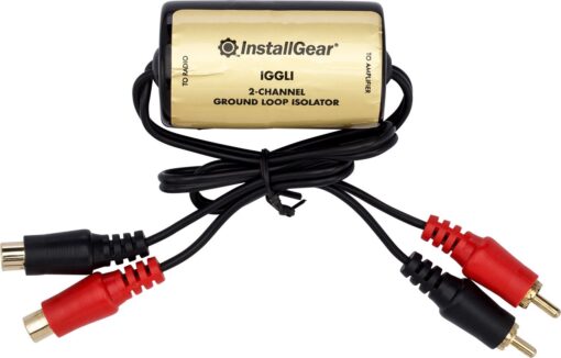 InstallGear Ground Loop Noise Isolator, Amplifier Noise Filter for Car Audio & Home Stereo, Feedback Loop Isolator, Car Stereo Noise Suppressor Reducer Alternator, Ground Loop Isolator 1 Pack