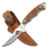 Elk Ridge ER-059 Series Fixed Blade Hunting Knife, Straight Edge Blade, Wood Handle, 7-Inch Length Maple Burl Wood 12 61vqKKM3pRL