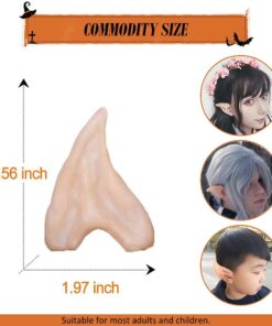 Alternative view of HOMEYA Elf Ears Halloween Cosplay Costumes Pointed Prosthetic Ear Tips Christmas Cosplay Gift for Women Kids Teens Men (1 Pair) 1 Pair