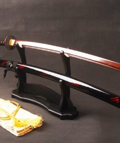 Handmade Japanese Samurai Katana Sword 41 inch 1095 High Carbon Steel/Damascus Folded Steel Full Tang Katana for Man Gift Cosplay Decoration Self Defense Damascus steel bloody red blade 16 61vsPgvKiiL