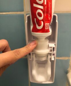 iLifeTech Hands Free Toothpaste Dispenser, Bathroom Toothbrush Holder, Automatic Toothpaste Squeezer and Holder Set (5 Brush Holder), White 28 61vsjS091kL