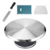 Cake Stand Revolving Cake Turntable - TangChu Heavy Duty Aluminium 12 Inch Cake Decorating Supplies with 1 Icing Spatula and 2 Comb Icing Smoother, Cake Decorating Kit, Rotating Display Stand 13 61vu s9JK7L