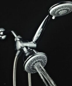 AquaStorm by HotelSpa 30-Setting SpiralFlo 3-Way HIGH PRESSURE Luxury Shower Head/Handheld Showerhead Combo with Water Saving Economy Mode/Chrome Chrome & Gray 26 61vv a3BzGS 1