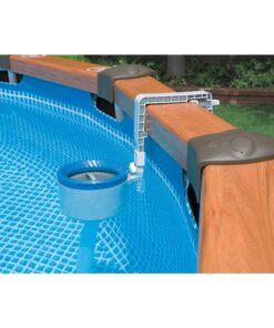 Intex 28000E Deluxe Wall-Mounted Swimming Pool Surface Automatic Skimmer with Removeable Skimmer Basket for 800+ GPH Pumps 24 61vw2VdmeL