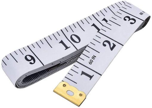 GDMINLO Soft Tape Measure Double Scale Body Sewing Flexible Ruler for Weight Loss Medical Measurement Tailor Craft Vinyl Ruler, Has Centimetre on Reverse Side 60-inch（White）