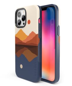 Alternative view of Casely iPhone 13 Pro Case | Compatible with MagSafe | Opposites Attract | Day & Night Colorblock Mountain Case 00 Opposites Attract | Day & Night Mountains