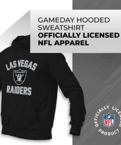 Team Fan Apparel NFL Adult Gameday Hooded Sweatshirt - Poly Fleece Cotton Blend - Stay Warm and Represent Your Team in Style Las Vegas Raiders - Black X-Large 9 61w CKUdL
