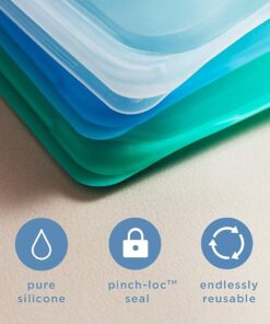 Stasher Reusable Silicone Storage Bag, Food Storage Container, Microwave and Dishwasher Safe, Leak-free, 1/2 Gallon, Clear 35 61w prEIilS