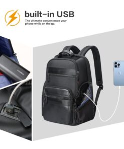 BOPai 30L Travel Backpack for Men Business Laptop Backpack 15.6 inch Computer bagpack with USB Charging Water-Resistant Rucksack Black Black2 20 61w23BNfMXL