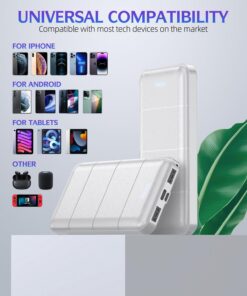 LOVELEDI Portable-Charger-Power-Bank - 2 Pack 15000mAh Dual USB Power Bank Output 5V3.1A Fast Charger Portable Charger Compatible with Smartphones and All USB Devices (Deep Black and White) Deep Black and White 12 61w4jdGpHEL