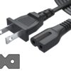 Pwr Long 6Ft 2 Prong Polarized-Power-Cord for Vizio-LED-TV Smart-HDTV D-E-M-Series Others 2 Slot Adapter-AC-Wall-Cable: IEC-60320 IEC320 C7 to NEMA 1-15P UL Listed Black