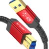 JSAUX USB B 3.0 Cable, USB-A Male to USB-B 3.0 Male (6.6ft/2M) USB 3.0 Type B Upstream Cord Nylon Braided Compatible with Docking Station, External Hard Drivers, Scanner, Printer and More(Black) 2m Black 59 61w5BEeJWXL