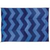 Camco Large Reversible Outdoor Patio Mat - Easy to Clean, Perfect for Picnics, Cookouts, Camping, and The Beach (6' x 9', Blue Chevron Design) (42878) 6' x 9'