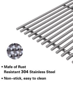 Htanch SE1343(3-Pack) 16 3/8" Stainless Steel Cooking Grid Grates Replacement for Backyard BY14-101-001-099, GBC1449W-C, GBC1449WBS-C, GBC1449WRS-C Uniflame GBC1030W GBC1030WRS GBC1030WRS-C, GBC1134 16 3/8" x 28 1/2" 15 61w8 eJ1HL