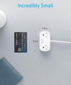 Anker Extension Cord,Mini Power Strip with USB Ports ,2 Outlets and 2 USB-A Ports, Flat Plug, 5 ft Extension Cord, Safety System for Travel, Desk, and Home Office, TUV Listed White-Round Extension Cord 30 61w8XuluhwL
