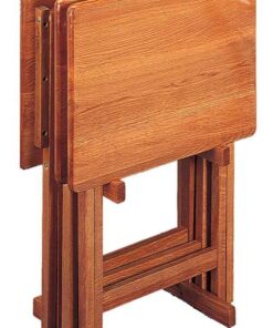 Alternative view of Coaster Home Furnishings 5-Piece Tray Table Set with Stand Golden Brown 5199