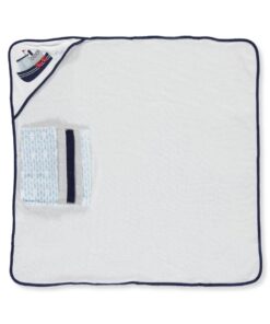 Alternative view of Luvable Friends Unisex Baby Hooded Towel with Five Washcloths, Tugboat, One Size